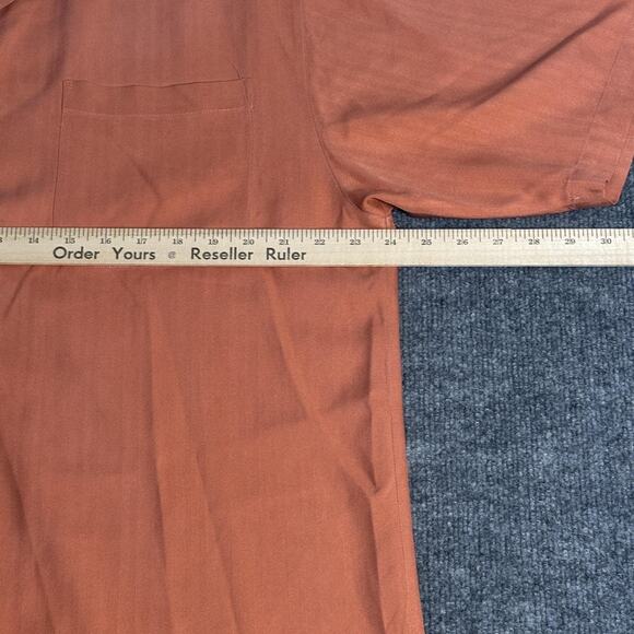 Tommy Bahama Shirt Mens Large Orange 100% Silk Relax Camp Button Up Casual - Picture 8 of 13